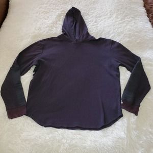 4/$25 V.A.L.A. Dark Purple Waffle-knit Hoodie Ridged Forearms Black Size Large